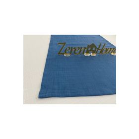 Zeren Home Keten Görünümlü Dikdörtgen İndigo Mavi 40x150 cm Runner