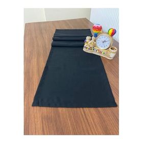Zeren Home Keten Görünümlü Dikdörtgen Siyah 40x150 cm Runner