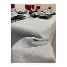 Zeren Home Keten Görünümlü Simli Dertsiz Gri 150 x 400 cm Masa Örtüsü