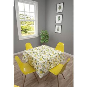 Zeren Home Sarı Limon Desenli Krem 150x260 cm Masa Örtüsü