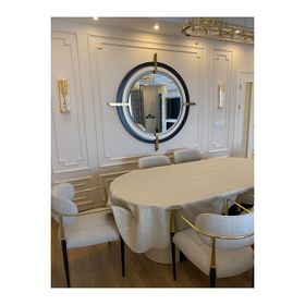 Zeren Home Simli Dertsiz Oval 150x300 cm Gold Masa Örtüsü