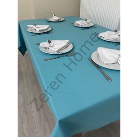 Zeren Home Sıvı Geçirmez Dertsiz Cam Göbeği 160 x 350 cm Masa Örtüsü