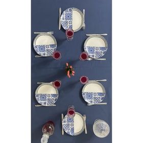 Zeren Home Sıvı Geçirmez Dertsiz İndigo Mavi 150x220 cm Masa Örtüsü