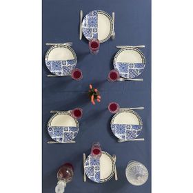 Zeren Home Sıvı Geçirmez Dertsiz İndigo Mavi 150x220 cm Masa Örtüsü