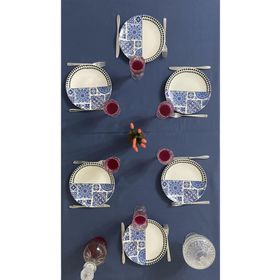 Zeren Home Sıvı Geçirmez Dertsiz İndigo Mavi 150x220 cm Masa Örtüsü