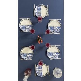 Zeren Home Sıvı Geçirmez Dertsiz İndigo Mavi 150x220 cm Masa Örtüsü