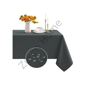 Zeren Home Sıvı Geçirmez Dertsiz Keten Antrasit 160x220 cm Masa Örtüsü
