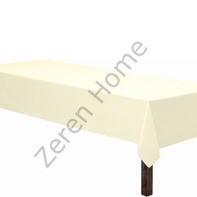 Zeren Home Sıvı Geçirmez Dertsiz Keten Krem 140x200 cm Masa Örtüsü