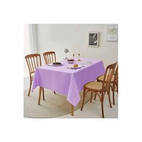 Zeren Home Sıvı Geçirmez Dertsiz Keten Lila 140x220 cm Masa Örtüsü