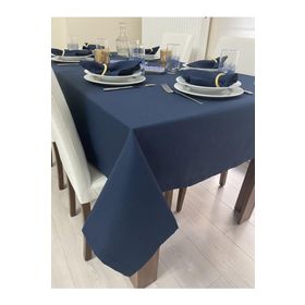 Zeren Home Sıvı Geçirmez Dertsiz Lacivert Masa Örtüsü