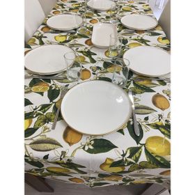 Zeren Home Sıvı Geçirmez Dertsiz Limon Desenli 140x200 cm Masa Örtüsü
