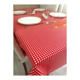 Zeren Home Sıvı Geçirmez Dertsiz Mini Piti Kare Kırmızı 100x140 cm Masa Örtüsü