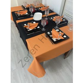 Zeren Home Sıvı Geçirmez Dertsiz Turuncu 140 x 220 cm Masa Örtüsü