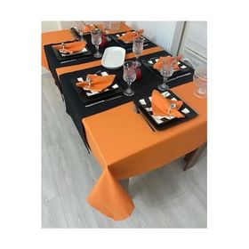 Zeren Home Sıvı Geçirmez Dertsiz Turuncu 150 x 300 cm Masa Örtüsü