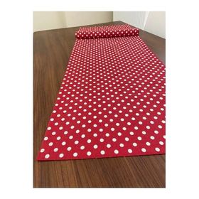 Zeren Home Sıvı Geçirmez Puantiyeli Dikdörtgen Kırmızı 40x160 cm Runner