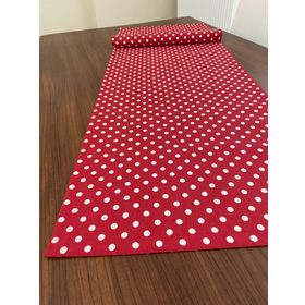 Zeren Home Sıvı Geçirmez Puantiyeli Dikdörtgen Kırmızı 40x160 cm Runner