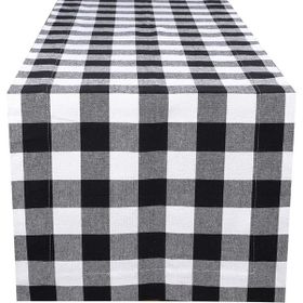 Zeren Home Siyah Beyaz Kareli Çift Taraflı Dertsiz Dikdörtgen 40x160 cm Runner