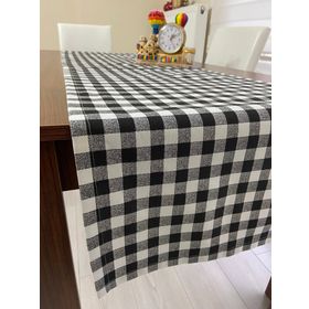 Zeren Home Siyah Beyaz Kareli Çift Taraflı Dertsiz Dikdörtgen 40x160 cm Runner