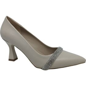 Zerhan C408 Ten Taşlı Kadeh Topuk Kadın Stiletto Ayakkabı