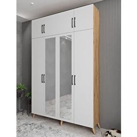 Zerka Concept Açelya Çam Beyaz 180 cm M8 Portmanto