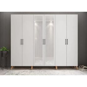 Zerka Concept Açelya Çam Beyaz 240 cm M6 Portmanto