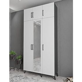 Zerka Concept Açelya Füme Beyaz 105 cm Portmanto