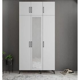 Zerka Concept Açelya Füme Beyaz 120 cm M5 Portmanto