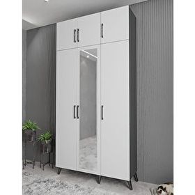 Zerka Concept Açelya Füme Beyaz 120 cm M5 Portmanto
