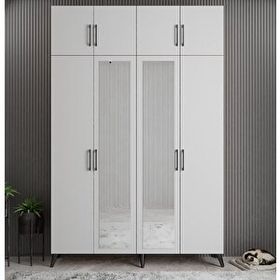 Zerka Concept Açelya Füme Beyaz 160 cm M8 Portmanto