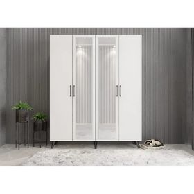 Zerka Concept Açelya Füme Beyaz M2 160 cm Portmanto