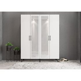 Zerka Concept Açelya Füme Beyaz M2 180 cm Portmanto