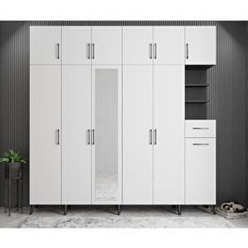 Zerka Concept Açelya Füme Beyaz M9 208 cm Portmanto