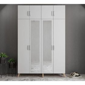 Zerka Concept Açelya Meşe Beyaz 140 cm M8 Portmanto