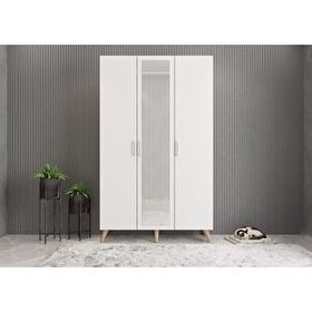 Zerka Concept Açelya Meşe Beyaz M4 105 cm Portmanto