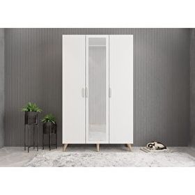 Zerka Concept Açelya Meşe Beyaz M4 120 cm Portmanto