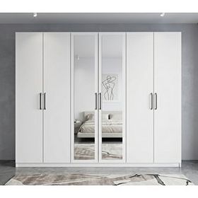 Zerka Concept Alessi 6 Kapaklı Beyaz Dolap Gardırop