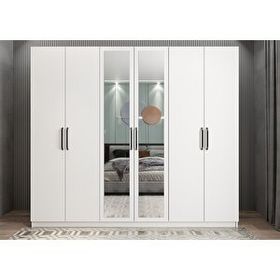 Zerka Concept Alessi 6 Kapaklı Beyaz Dolap Gardırop