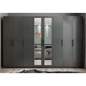 Zerka Concept Başak 8 Kapaklı Füme 278 cm Gardrop