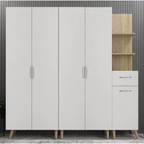 Zerka Concept Begonya Meşe Beyaz 200 cm Portmanto