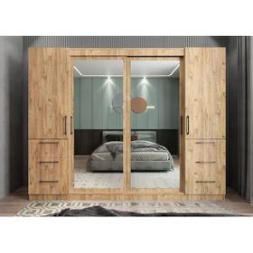 Zerka Concept Bella Sürgü Kapaklı Çam 240 cm Gardrop