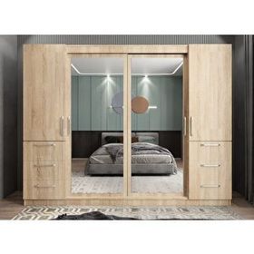Zerka Concept Bella Sürgü Kapaklı Meşe 208 cm Gardrop