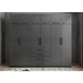 Zerka Concept Biray 12 Kapaklı Füme 270 cm Gardrop
