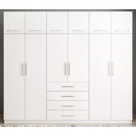 Zerka Concept Biray 6 Kapaklı Beyaz Gardırop Dolap