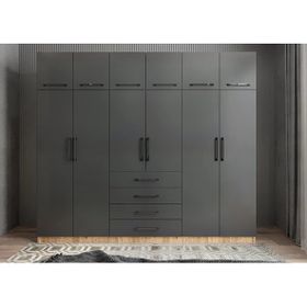 Zerka Concept Biray 6 Kapaklı Çam Füme 270 cm Gardrop