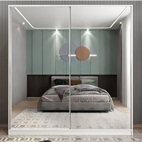Zerka Concept Bodrum Sürgü Kapaklı Beyaz Dolap Gardırop