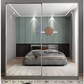 Zerka Concept Bodrum Sürgü Kapaklı Füme 180 cm Gardrop