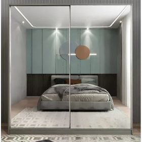 Zerka Concept Bodrum Sürgü Kapaklı Füme Dolap Gardırop