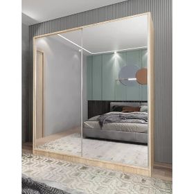 Zerka Concept Bodrum Sürgü Kapaklı Meşe Dolap Gardırop