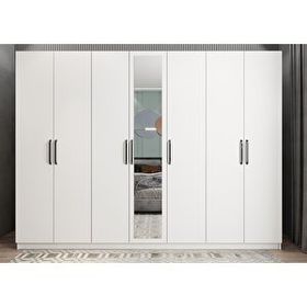 Zerka Concept Çağın 7 Kapaklı Beyaz Dolap Gardırop