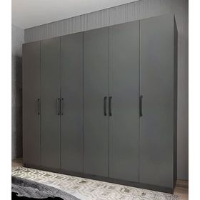Zerka Concept Cartel 6 Kapaklı Füme Çekmeceli Gardırop Dolap